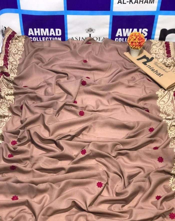 Beige Swiss Lawn Shawl 2.5m