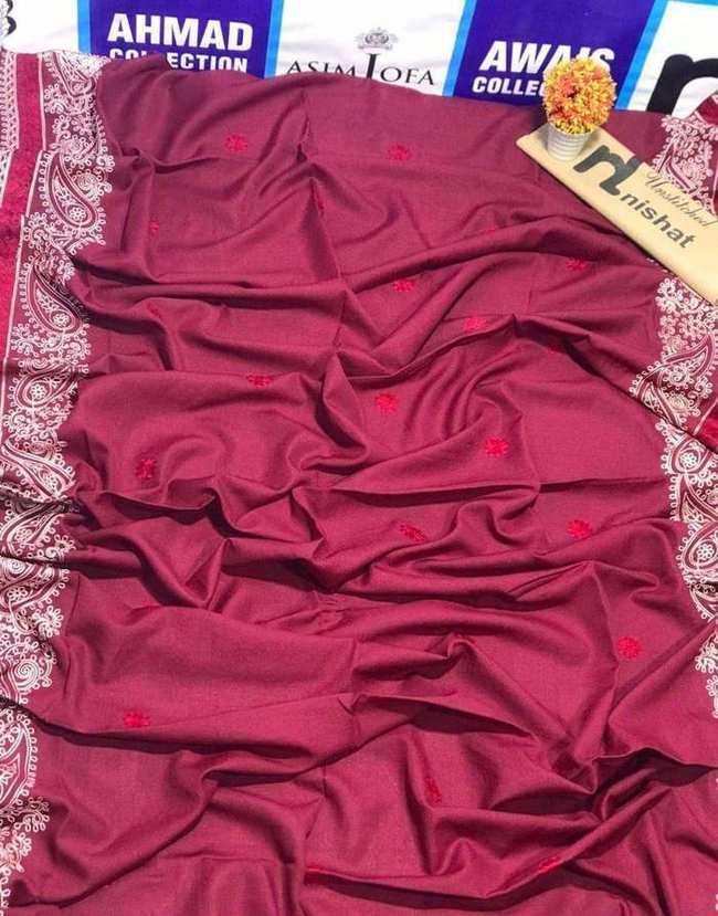 Swiss Embroidered Pink Shawl Women 2.5 Gazz